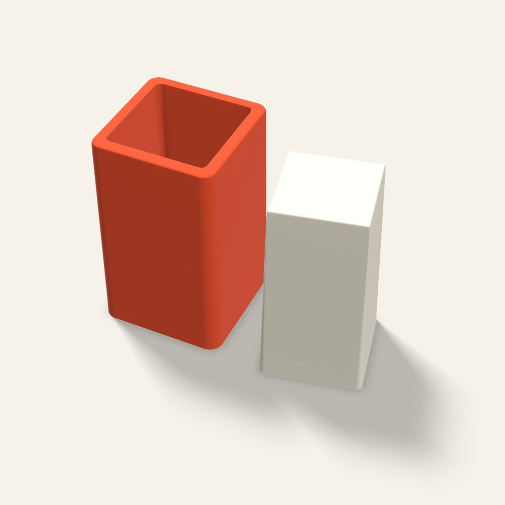 Square Pillar Candle Mold, 2.5 x 5 Inch, 3D render