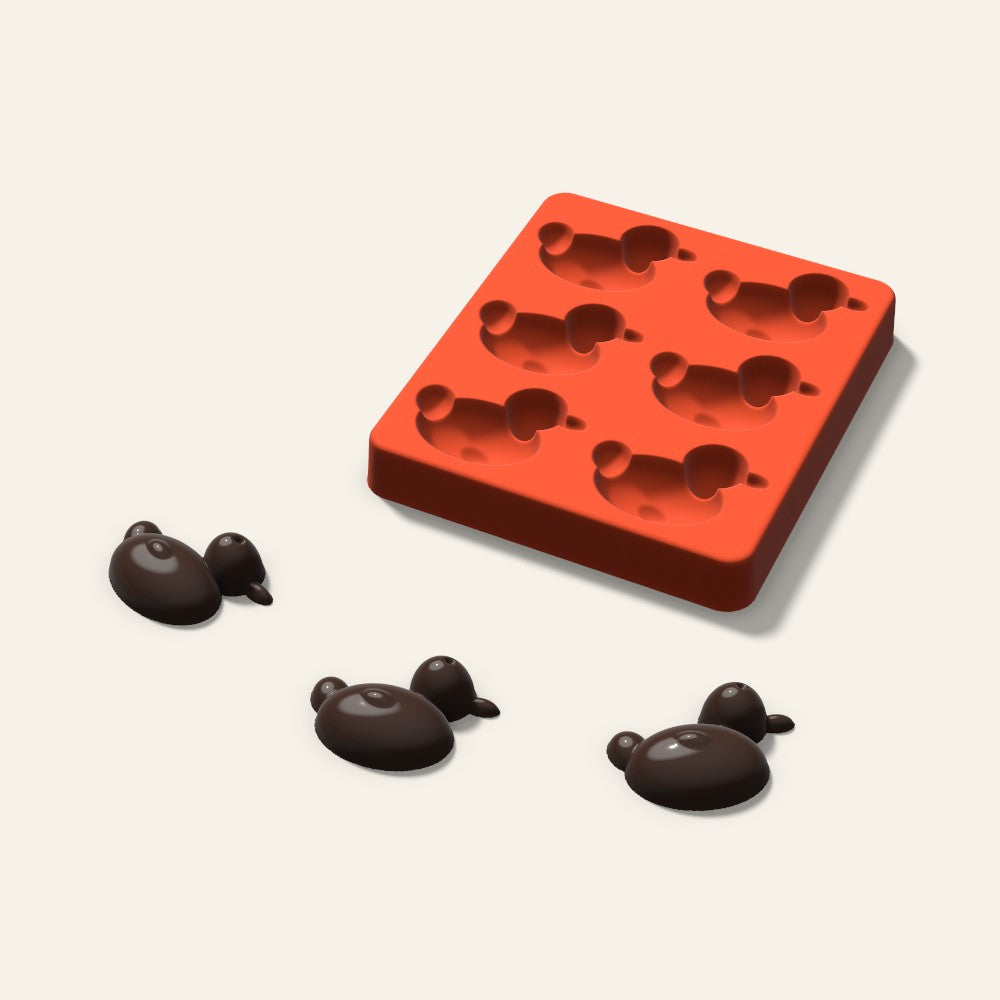 Duck Chocolate Mold, 2 Inch, 6 Cavity, 3D render