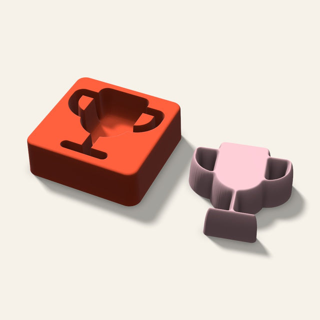Trophy Soap Mold, 3 Inch, 3D render