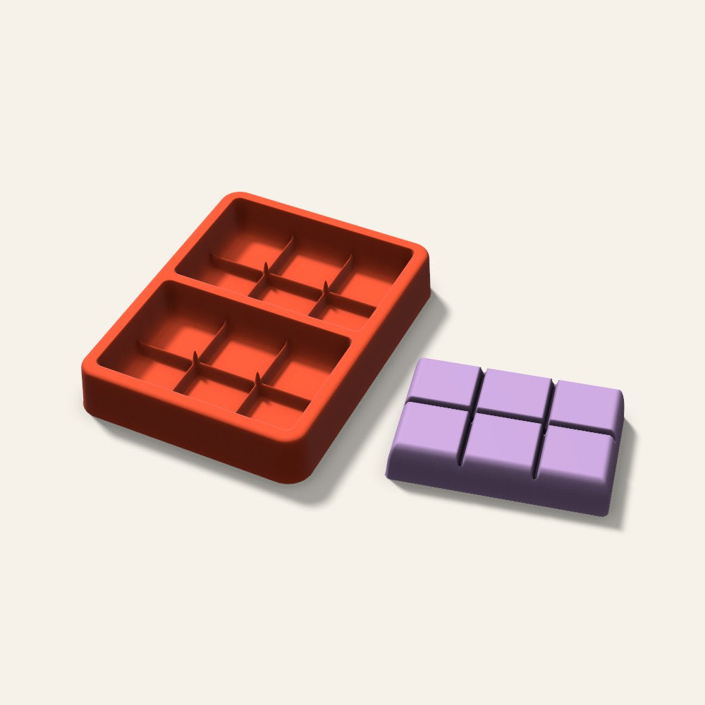 Wax Melt Snap Bar Mold, 3 Inch, 2 Cavity, 3D render