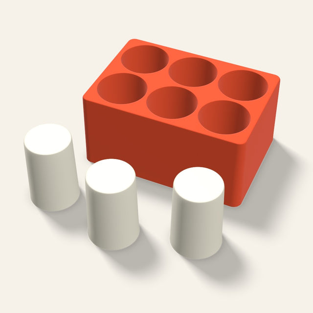 Pillar Votive Candle Mold, 2 x 3 Inch, 6 Cavity, 3D render