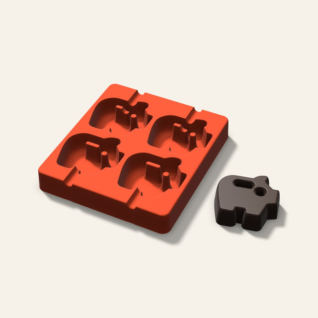 Piggy Bank Cakesicle Mold, 2.5 Inch, 4 Cavity, 3D render