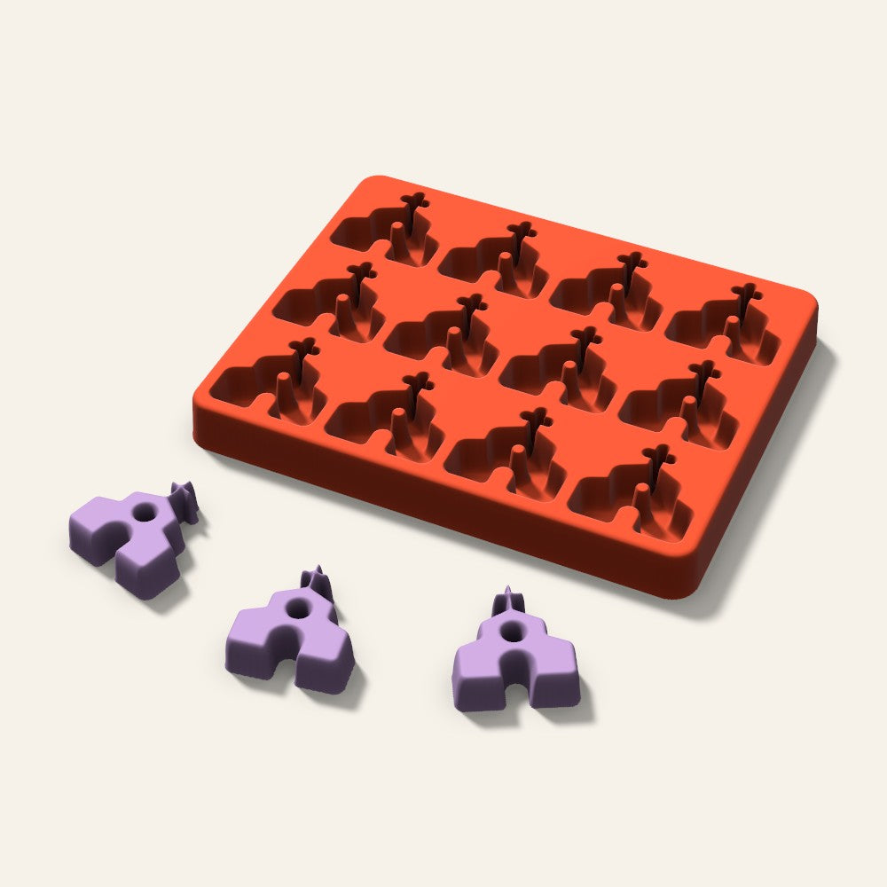 Church Wax Melt Mold, 1.5 Inch, 12 Cavity, 3D render