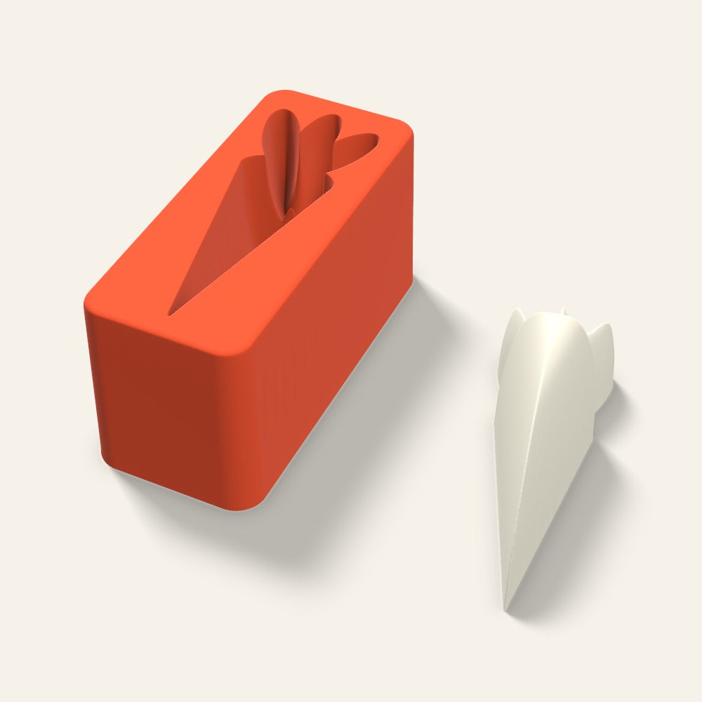 Carrot Candle Mold, 4 x 2 Inch, 3D render