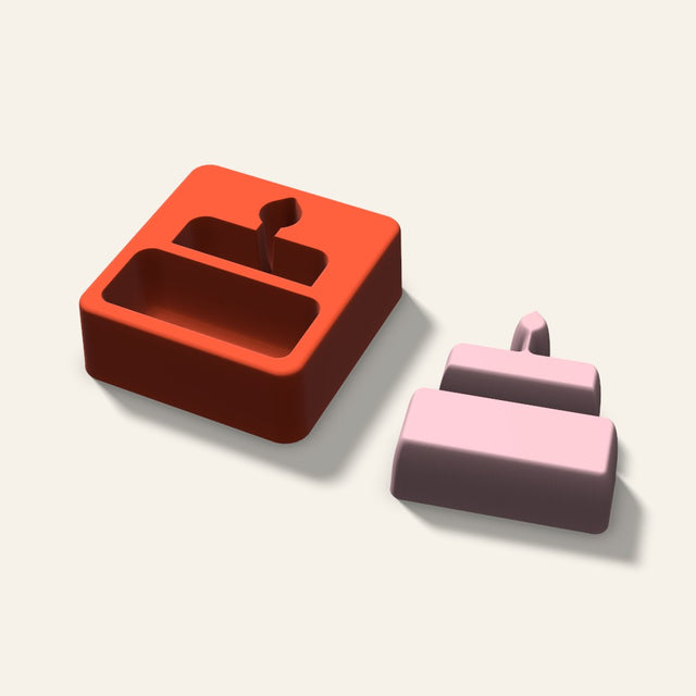 Birthday Cake Soap Mold, 3 Inch, 3D render