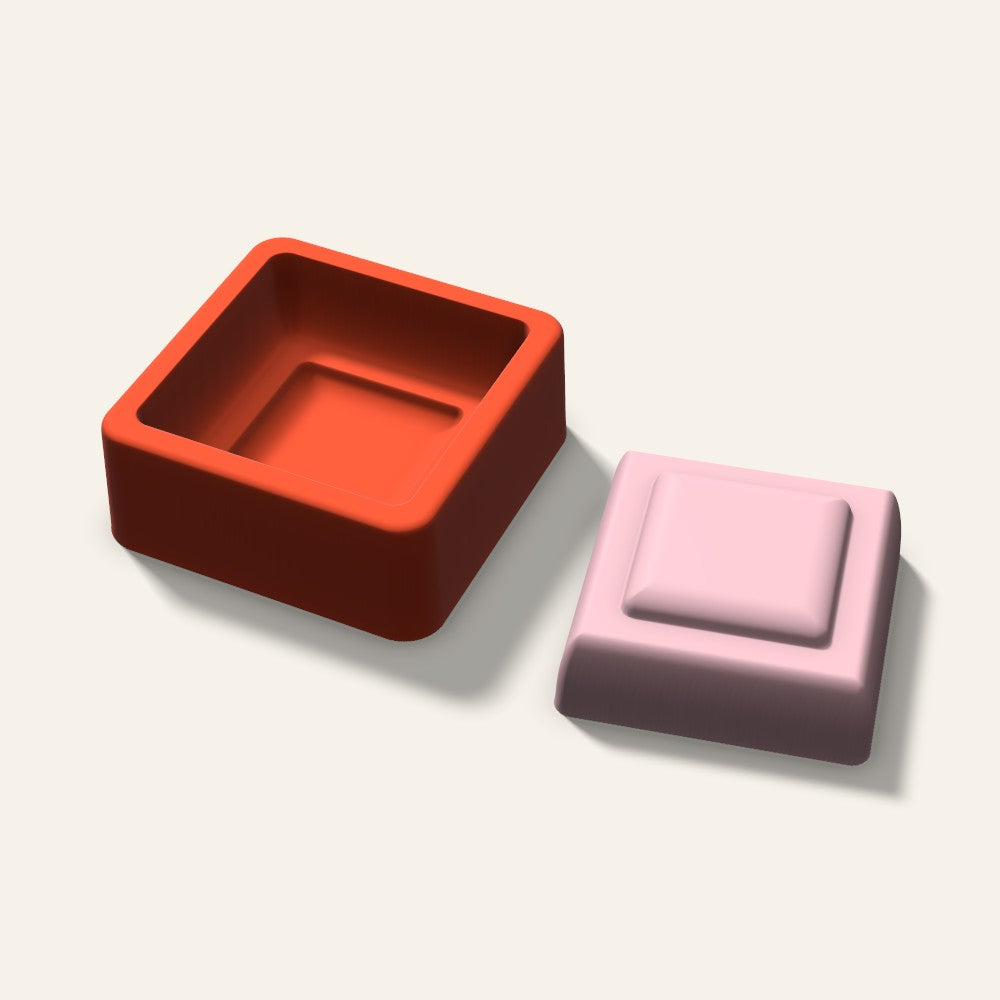 Embossed Square Soap Mold, 2.5 Inch, 3D render