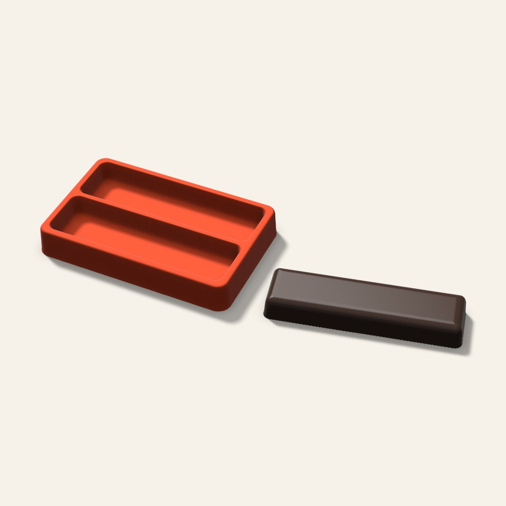 Candy Bar Mold, 5 Inch, 2 Cavity, 3D render