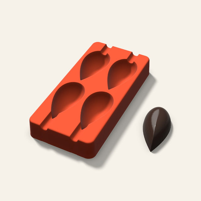 Teardrop Cakesicle Mold, 2.5 Inch, 4 Cavity, 3D render