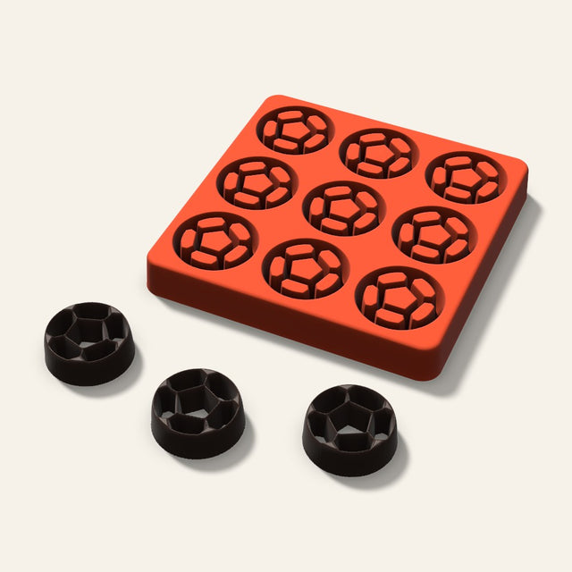 Soccer Chocolate Mold, 1.5 Inch, 9 Cavity, 3D render