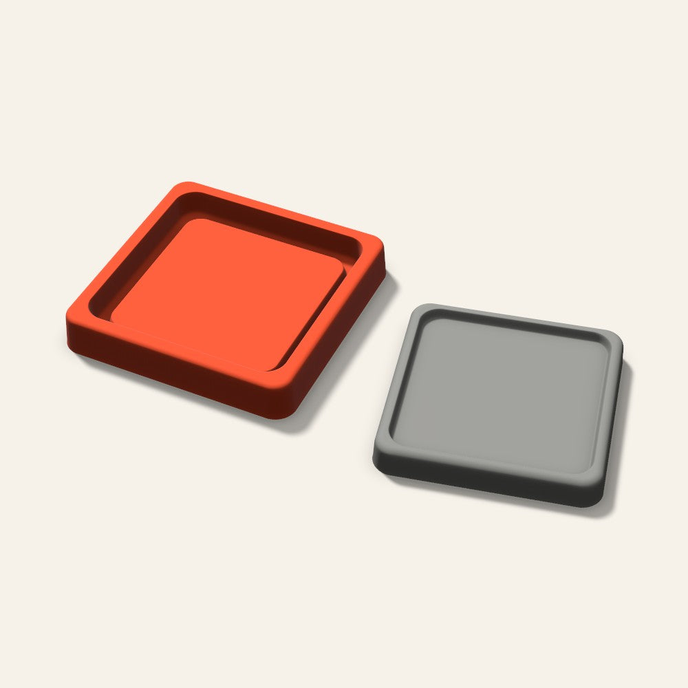 Square Concrete Coaster Mold, 3.5 Inch, 3D render