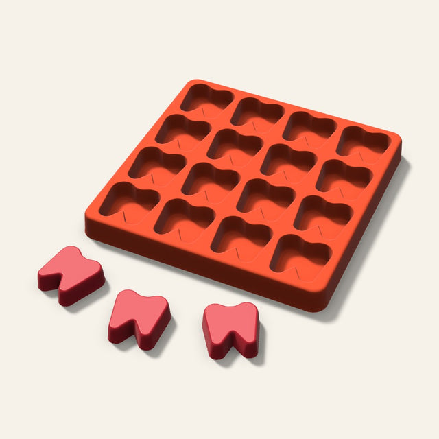 Tooth Candy Mold, 1.25 Inch, 16 Cavity, 3D render