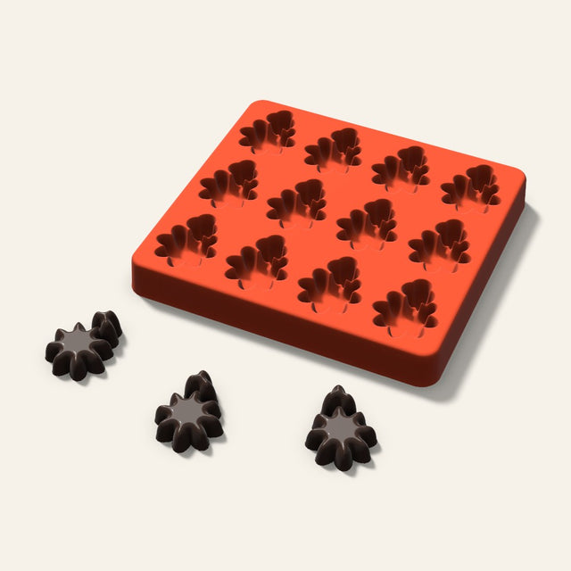 Holly Chocolate Mold, 1.5 Inch, 12 Cavity, 3D render