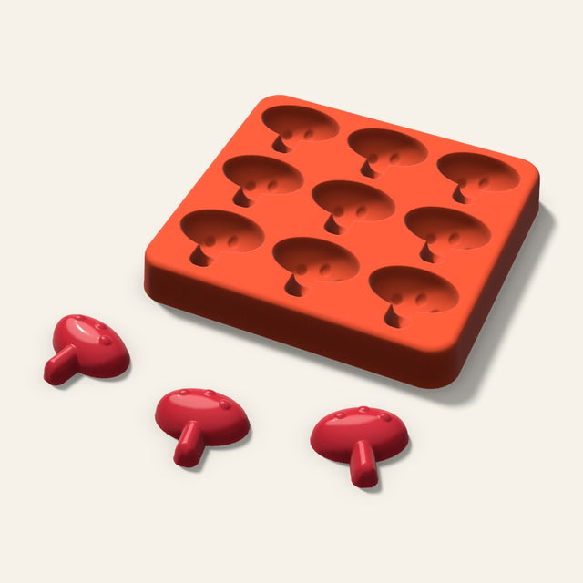 Mushroom Candy Mold, 1 Inch, 9 Cavity, 3D render