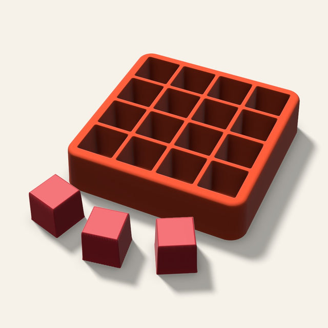 Sharp Cube Candy Mold, 0.75 Inch, 16 Cavity, 3D render