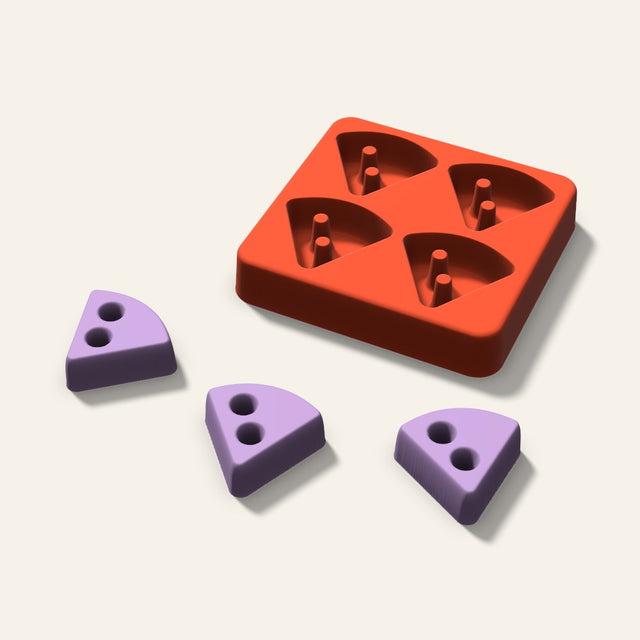 Pizza Slice Wax Melt Mold, 1.5 Inch, 4 Cavity, 3D render