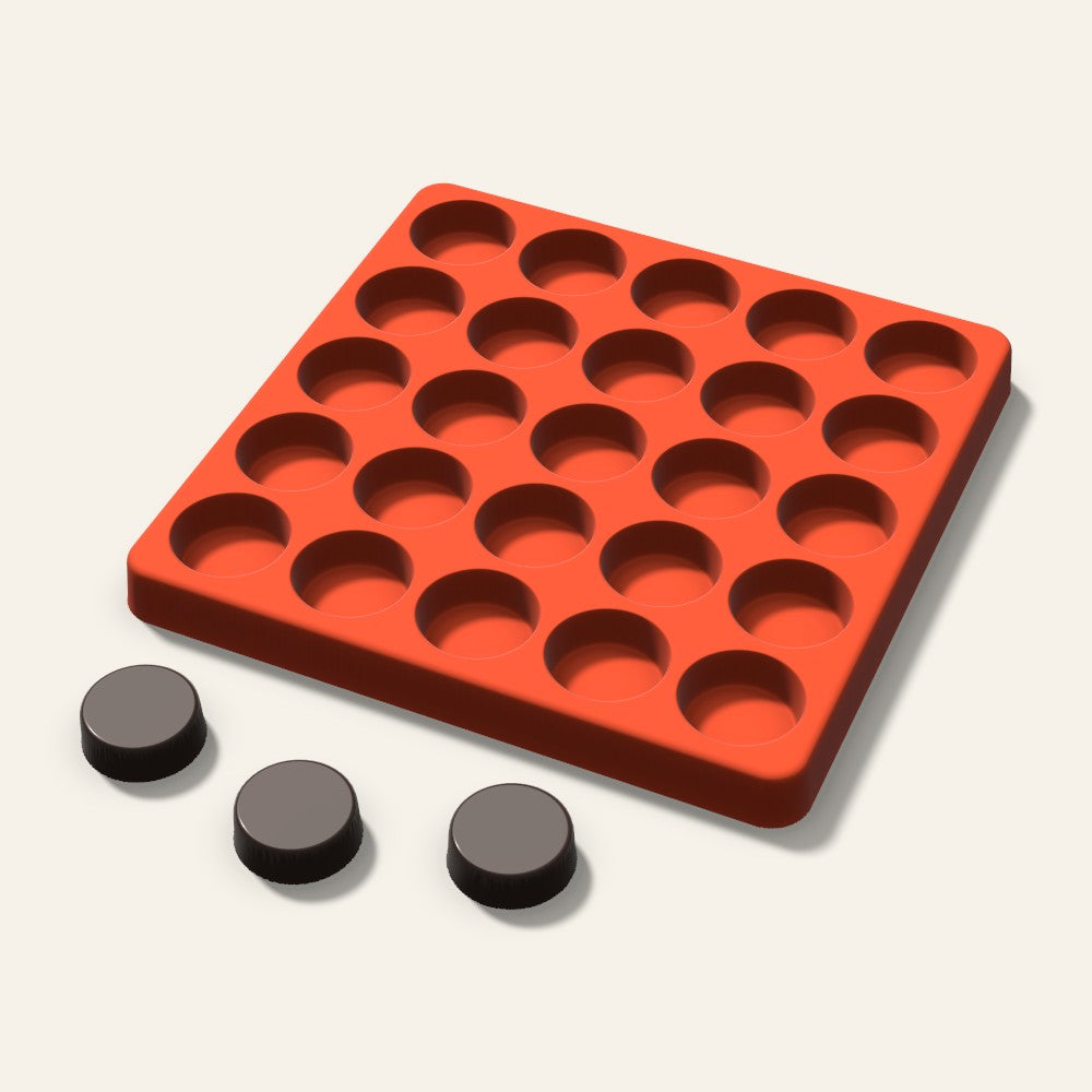 Round Puck Candy Mold, 1 Inch, 25 Cavity, 3D render