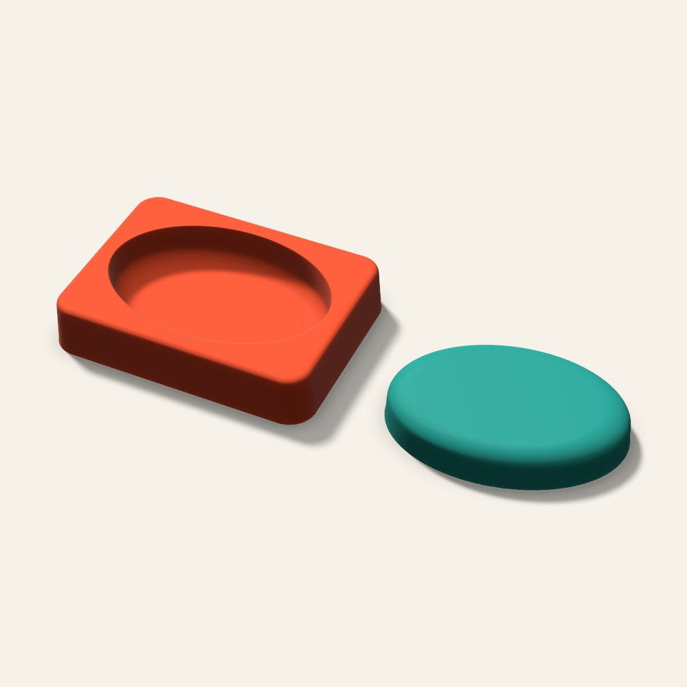 Oval Tall Freshie Mold, 3 Inch, 3D render