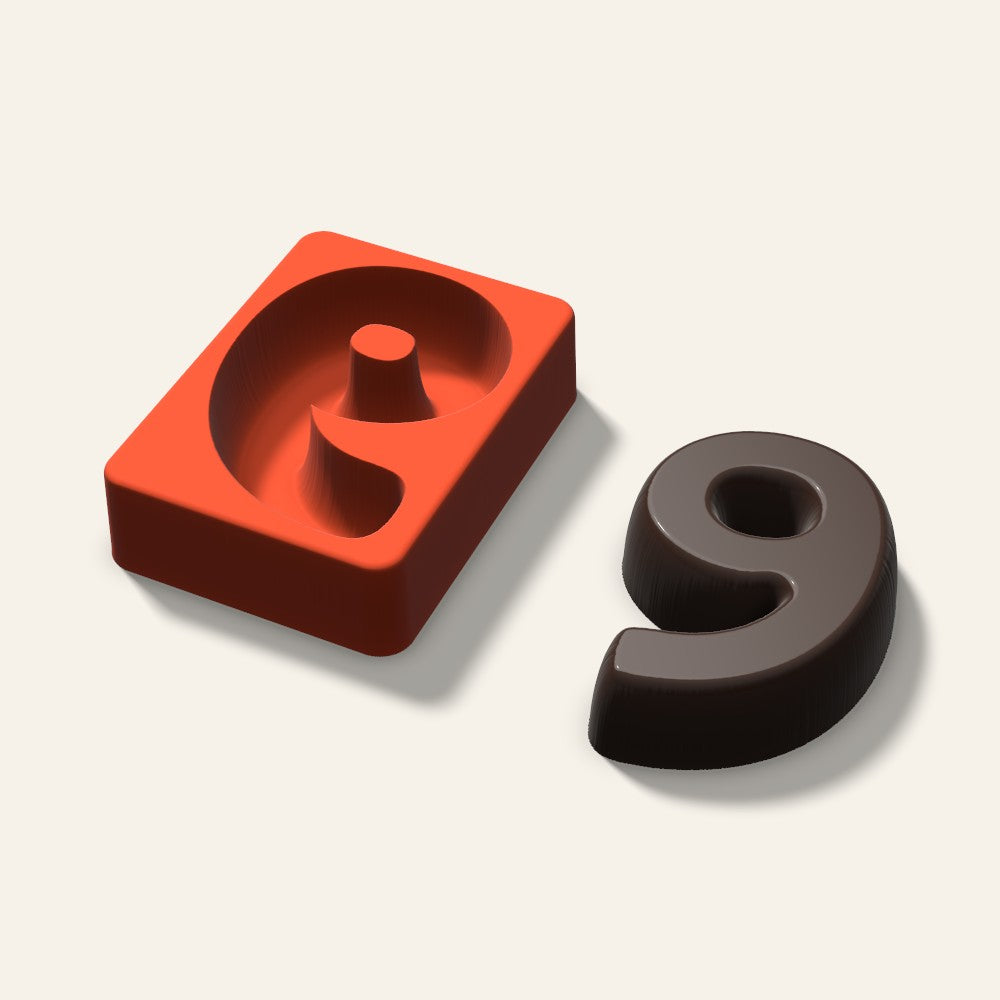 Number 9 Mold, 4 Inch, 3D render