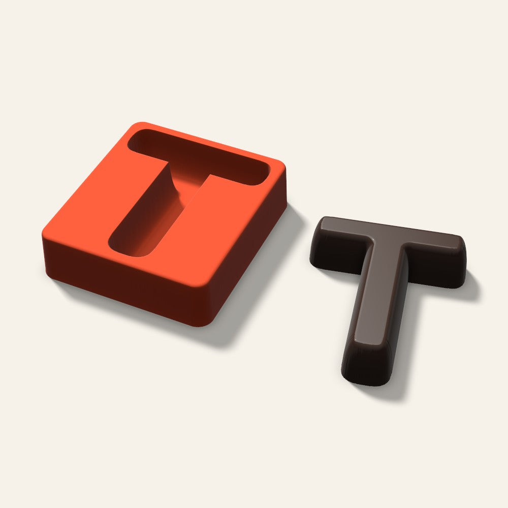Letter T Mold, 4 Inch, 3D render