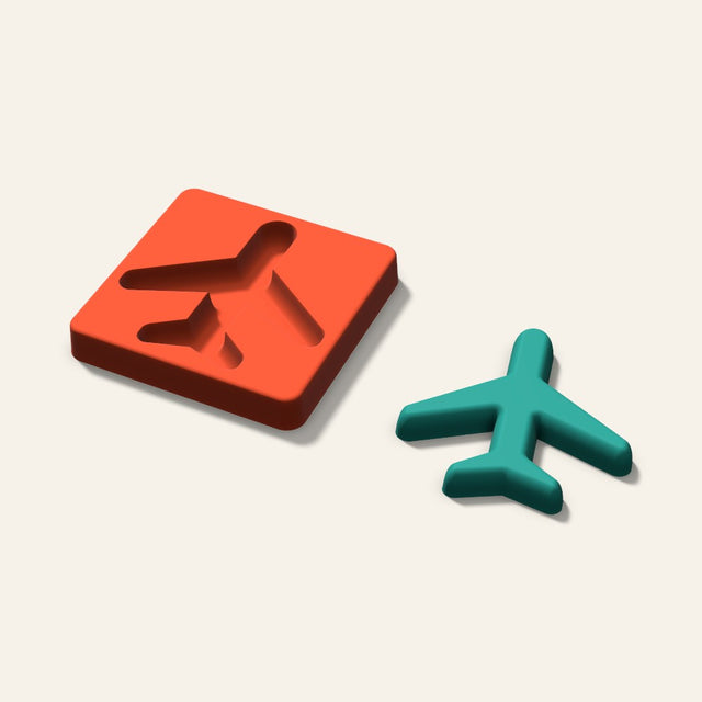 Airplane Freshie Mold, 4 Inch, 3D render