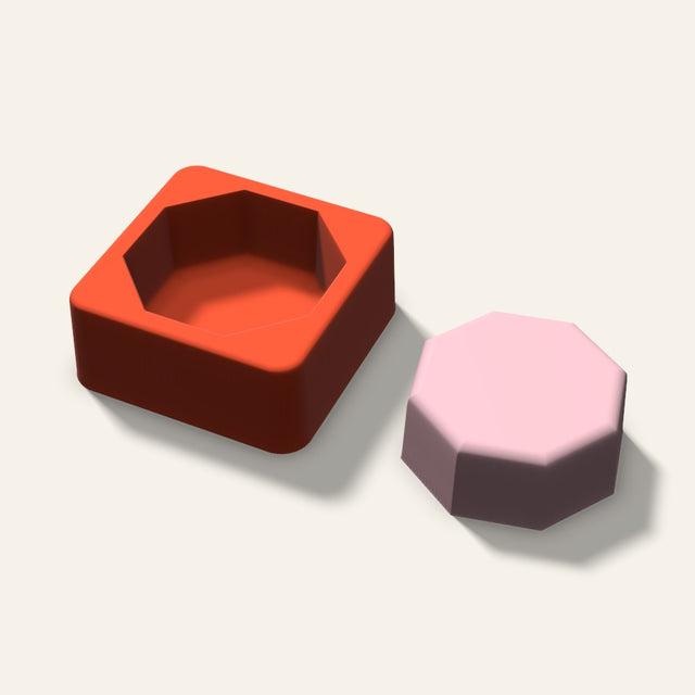 Octagon Soap Mold, 2.5 Inch, 3D render