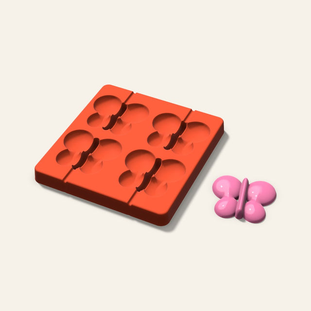 Butterfly Lollipop Mold, 2.5 Inch, 4 Cavity, 3D render