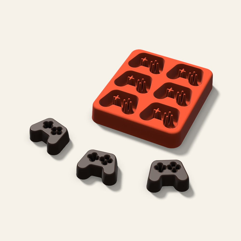 Game Controller Candy Mold, 1.25 Inch, 6 Cavity, 3D render