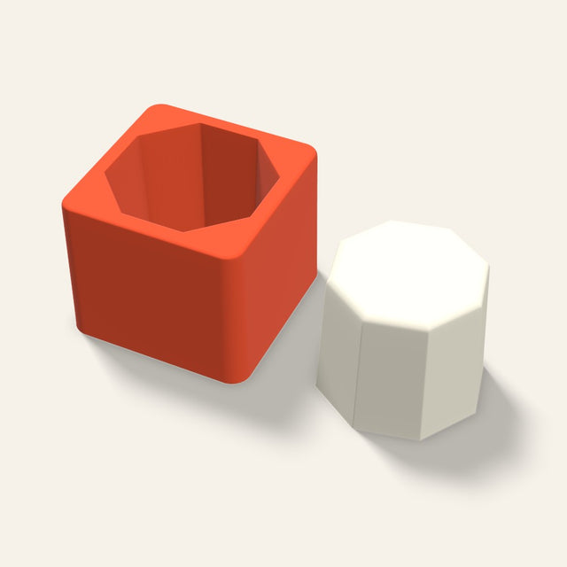 Octagon Candle Mold, 3 x 2.5 Inch, 3D render