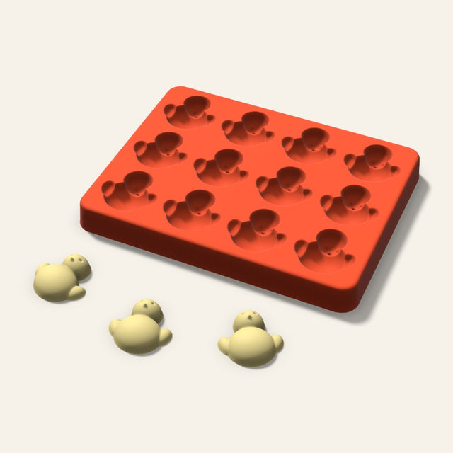 Chick Butter Pat Mold, 1.25 Inch, 12 Cavity, 3D render
