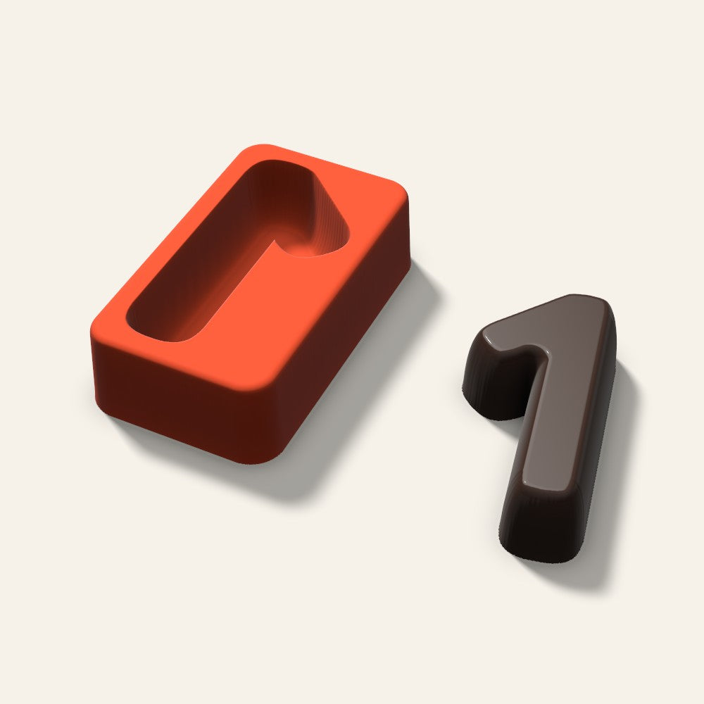 Number 1 Mold, 3 Inch, 3D render