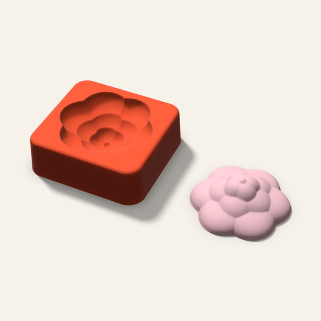 Rosette Soap Mold, 2 Inch, 3D render