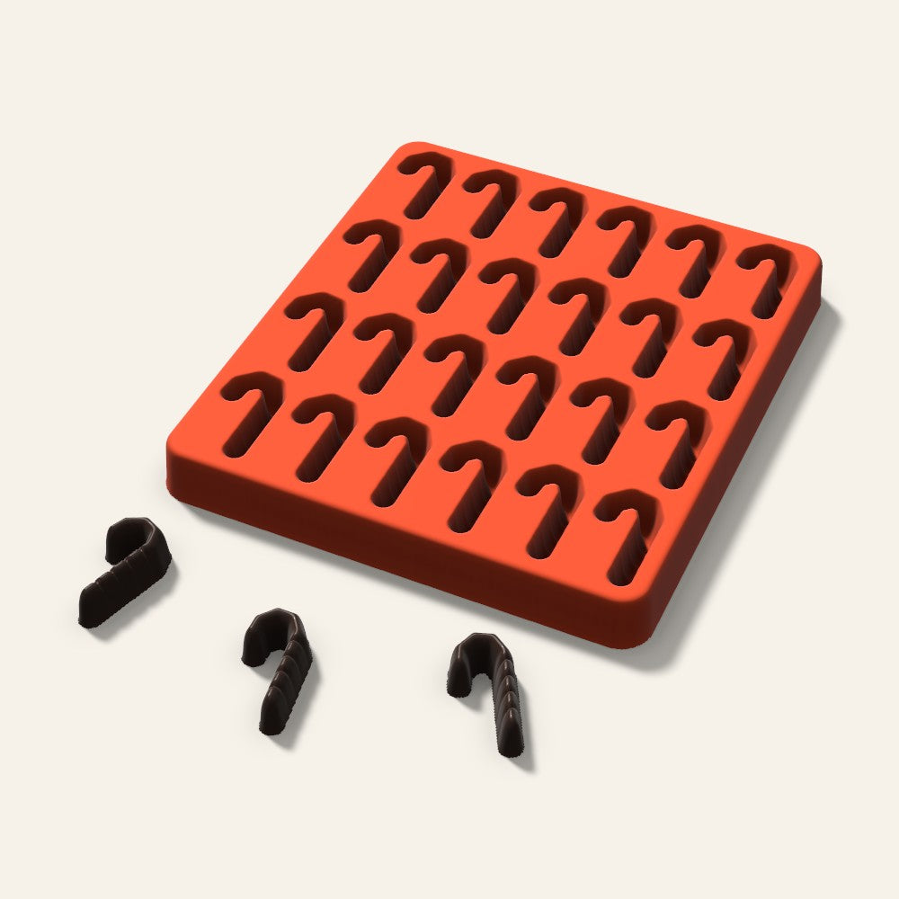 Candy Cane Candy Mold, 1.25 Inch, 24 Cavity, 3D render