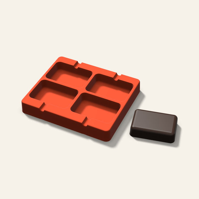 Rounded Rectangle Cakesicle Mold, 3 Inch, 4 Cavity, 3D render