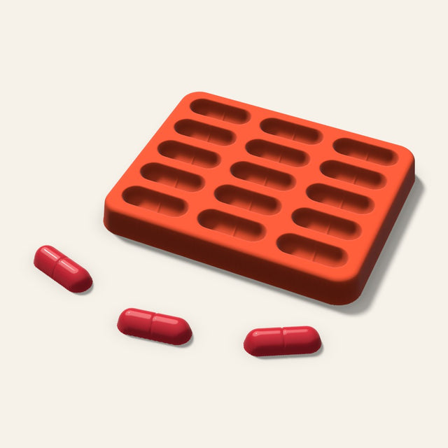 Capsule Candy Mold, 1 Inch, 15 Cavity, 3D render
