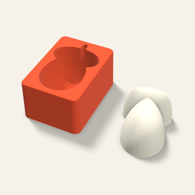 Acorn Candle Mold, 4 x 2 Inch, 3D render