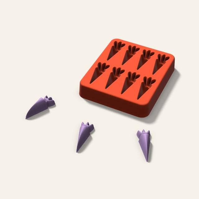 Carrot Wax Melt Mold, 1.5 Inch, 8 Cavity, 3D render