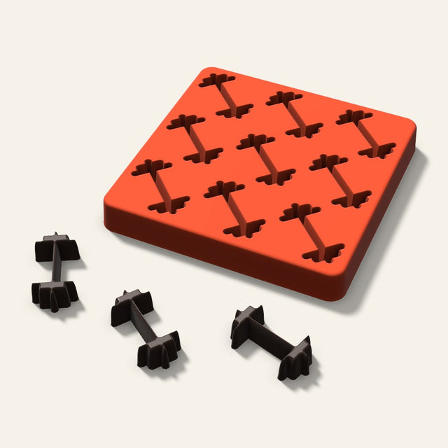 Dumbbell Chocolate Mold, 1.5 Inch, 9 Cavity, 3D render