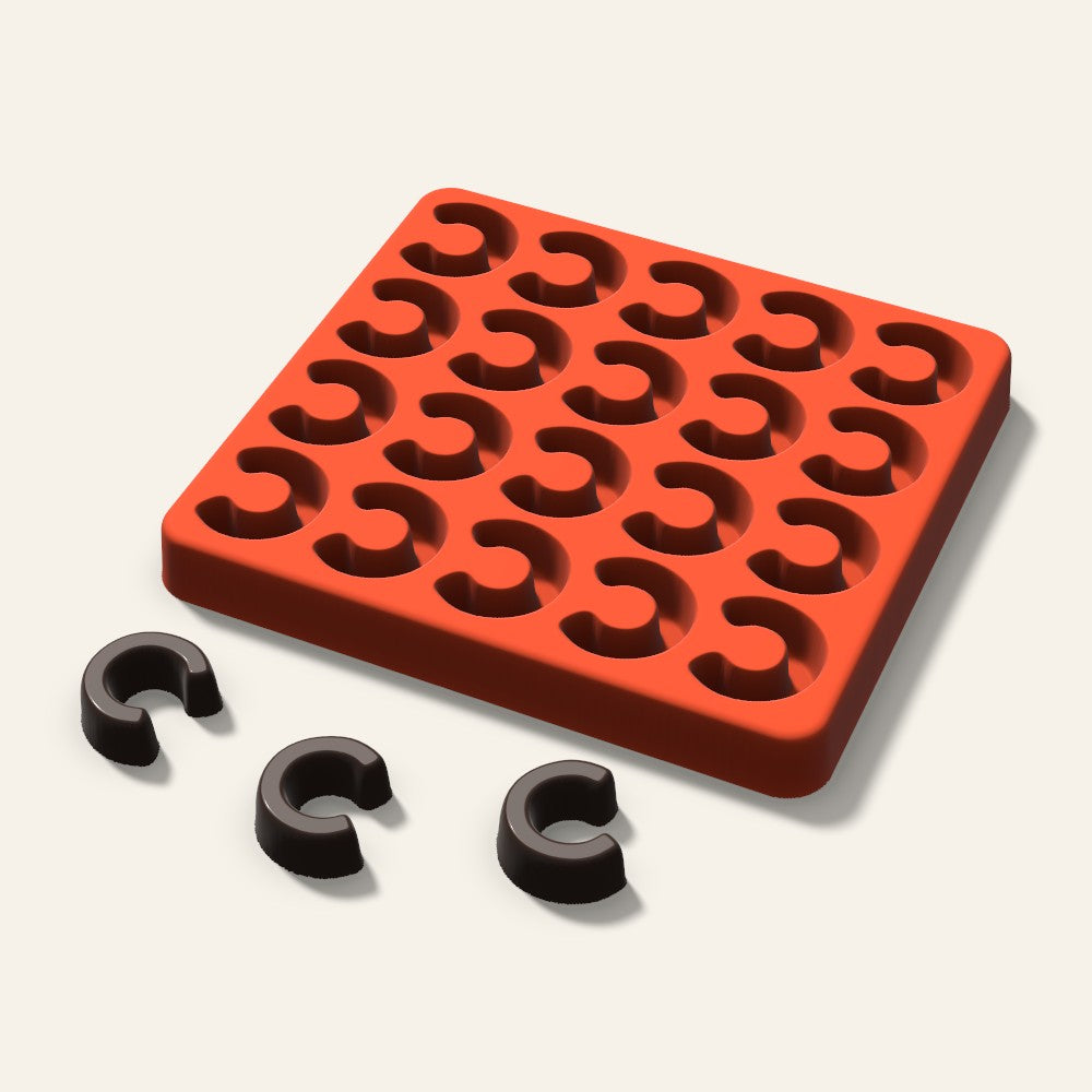 Letter C Candy Mold, 1 Inch, 20 Cavity, 3D render