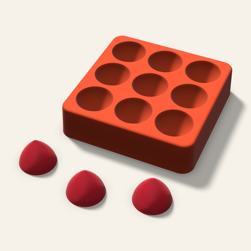 Kiss Drop Candy Mold, 1 Inch, 9 Cavity, 3D render