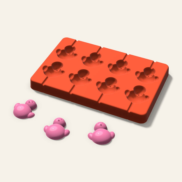 Chick Lollipop Mold, 1.5 Inch, 8 Cavity, 3D render