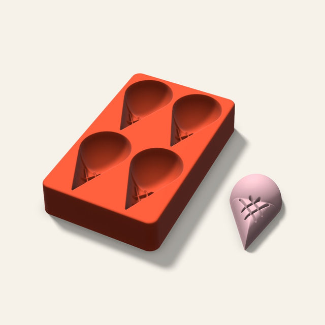Ice Cream Cone Soap Mold, 3 Inch, 4 Cavity, 3D render