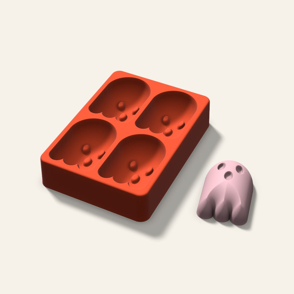 Ghost Soap Mold, 2.5 Inch, 4 Cavity, 3D render