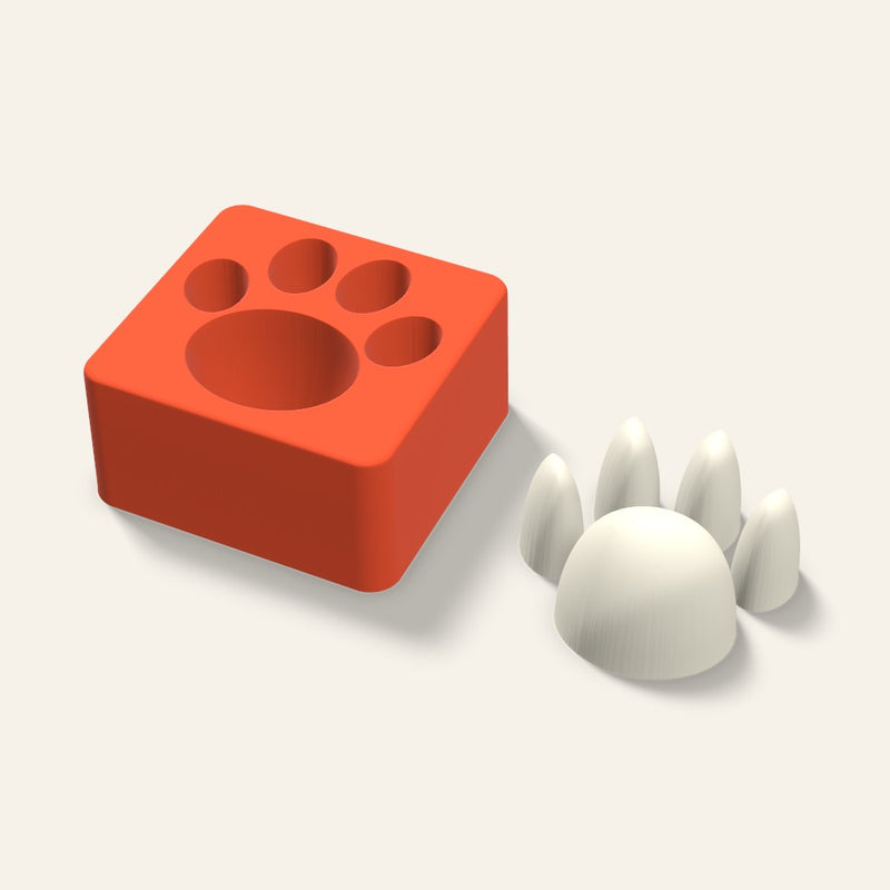 Paw Print Candle Mold, 3 x 1.5 Inch
