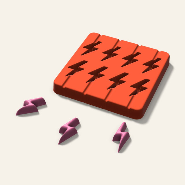 Lightning Bolt Lollipop Mold, 1.5 Inch, 8 Cavity, 3D render