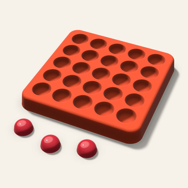 Dome Candy Mold, 0.5 Inch, 25 Cavity, 3D render