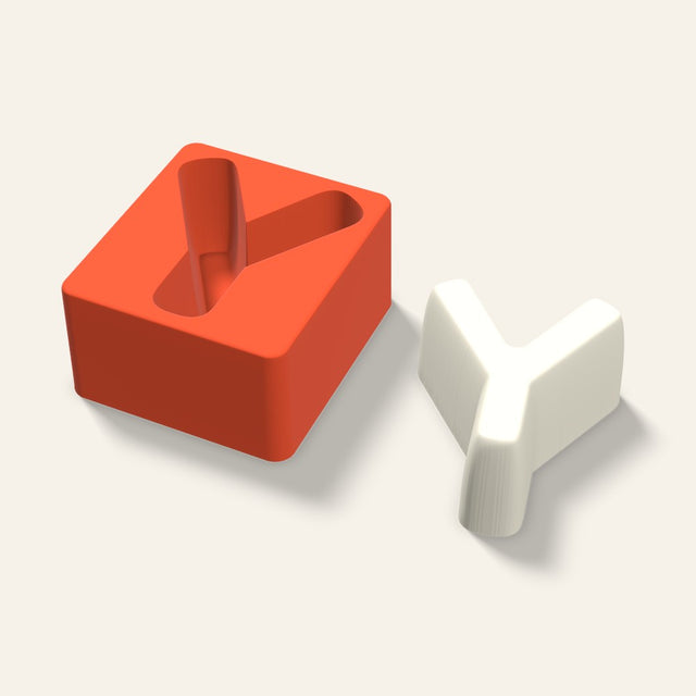 Letter Y Candle Mold, 4 x 2 Inch, 3D render