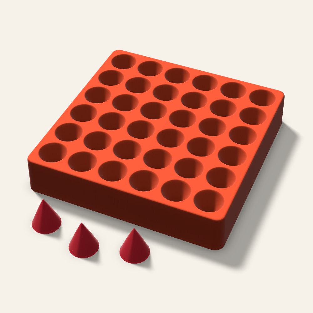 Cone Candy Mold, 1 Inch, 36 Cavity, 3D render