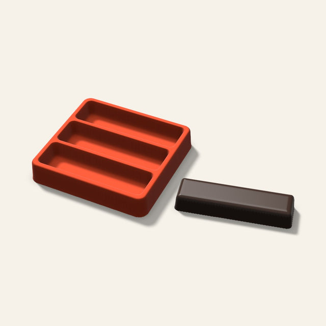 Candy Bar Mold, 4 Inch, 3 Cavity, 3D render
