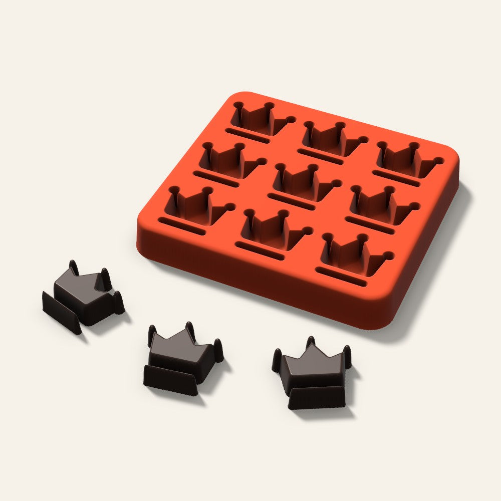 Crown Candy Mold, 1 Inch, 9 Cavity, 3D render