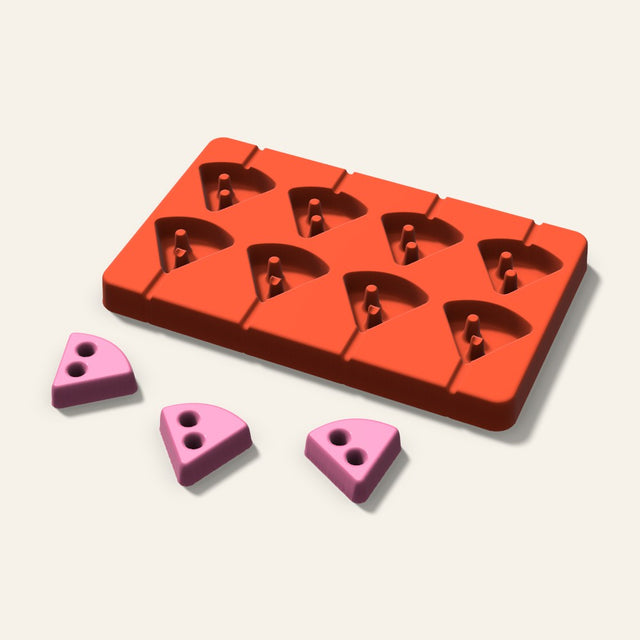 Pizza Slice Lollipop Mold, 1.5 Inch, 8 Cavity, 3D render